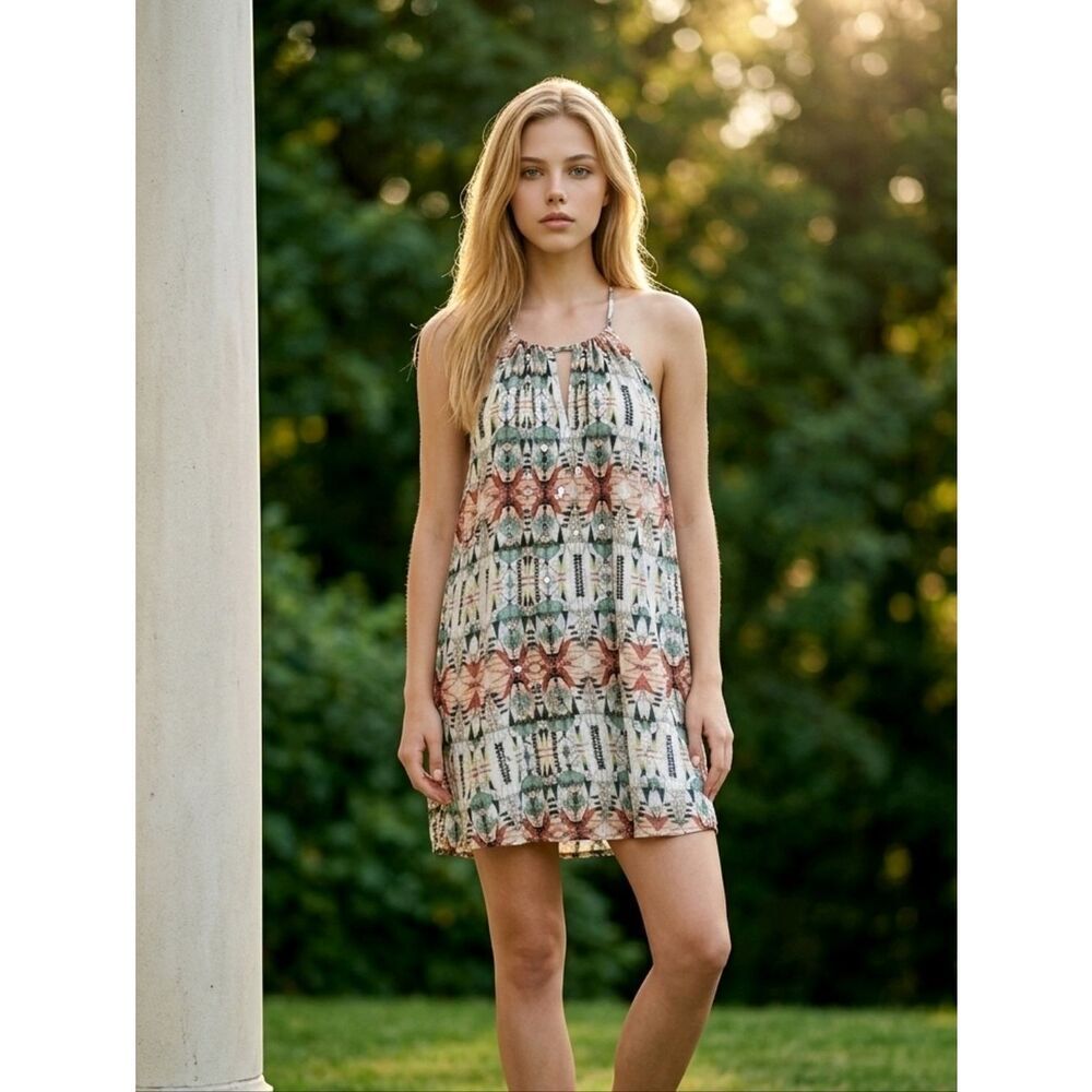 Kaleidoscope Romper Small Aeropostale Strappy Flow Print Festival Summer Outfit